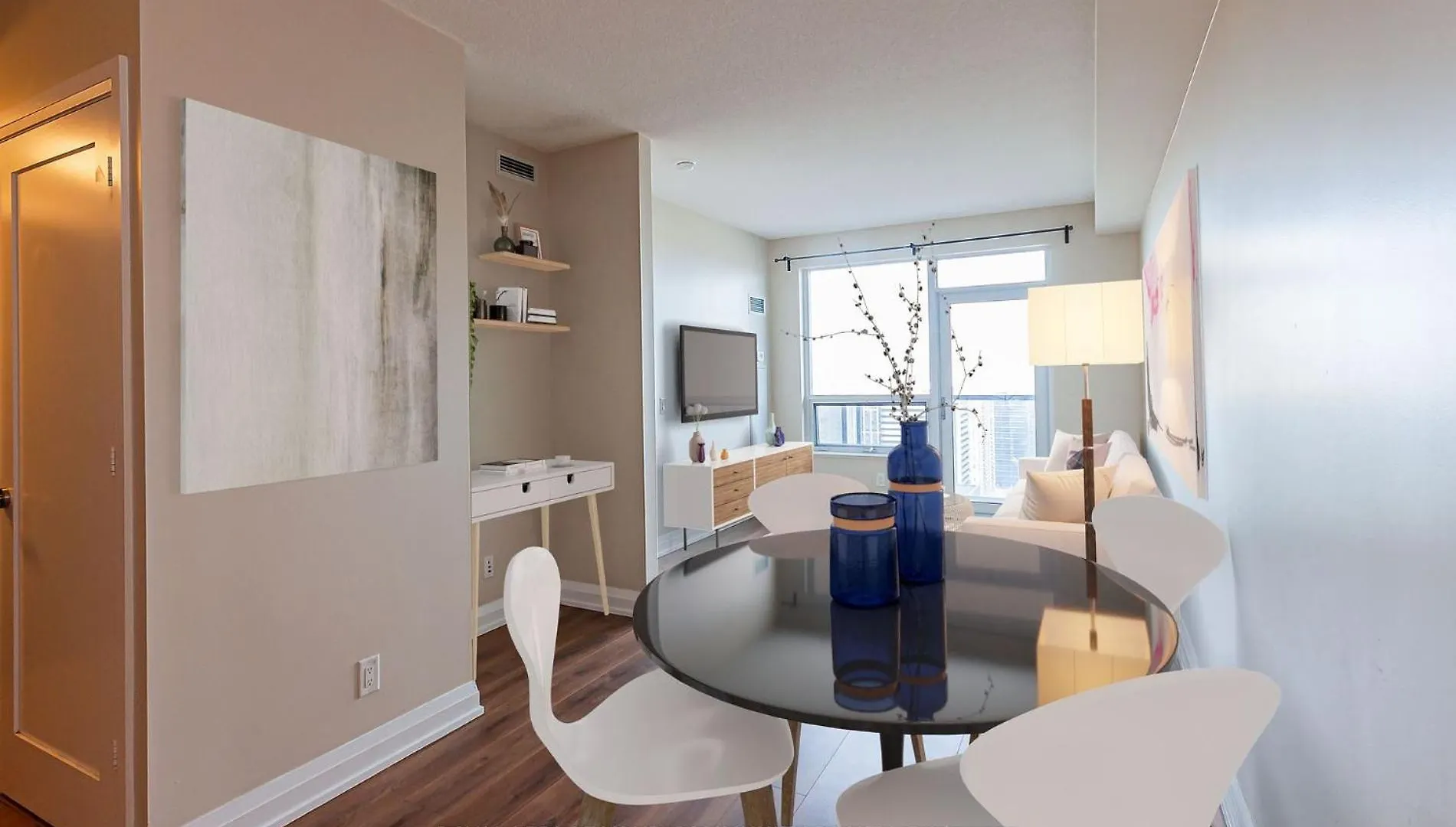 Sleek 1Br & Sttudy Condo - Cn Tower, Skyline View - North York 토론토